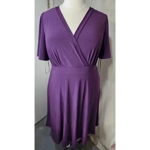 NWT Gilli Lidia Dress Dark Purple Plus Size 2X - Picture 1 of 7